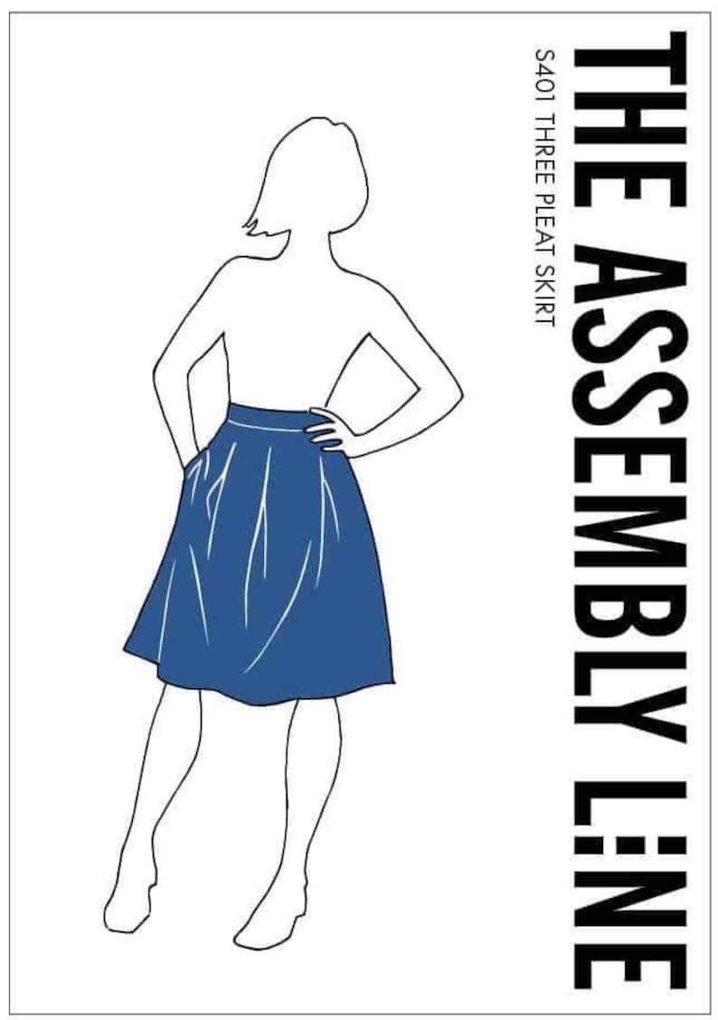 Sewing Pattern Women The Assembly Line Three Pleat Skirt XS-L or XL-3XL image 5