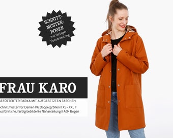 Schnittmuster - Damen - Schnittreif - Frau Karo - Kapuzenparka