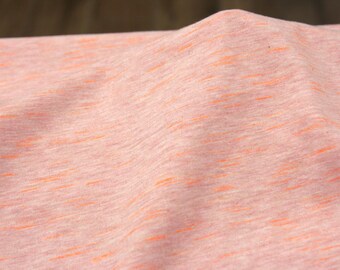 Jersey - Cotton Viscose Mottled - Sakura - Peach Neon Orange