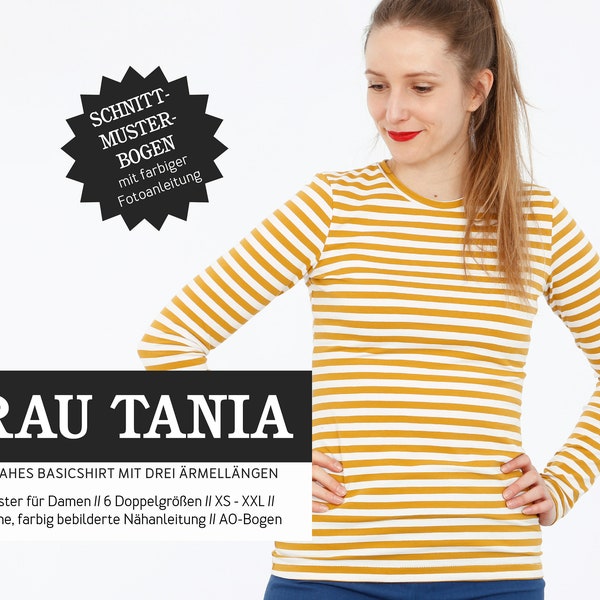 Schnittmuster - Damen - Schnittreif - Frau Tania - Körpernahes Basicshirt