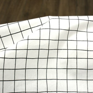 Coated fabric oilcloth cotton TPU coated check black white image 3