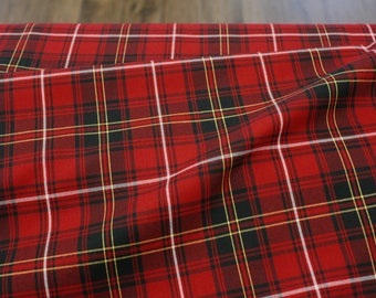 Cotton fabric - House of Wales Plaids - Red Black Yellow
