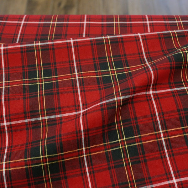 Baumwollstoff - House of Wales Plaids - Red Black Yellow