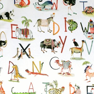 Baumwolle Interiorstoff Dekostoff Webstoff Animal Alphabet Bild 7