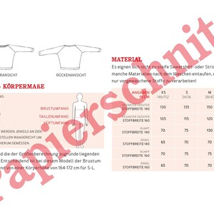 Schnittmuster Damen Schnittreif Frau Mona Raglansweater Bild 4