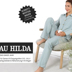 Sewing pattern women ready to cut Mrs. Hilda pajamas image 1