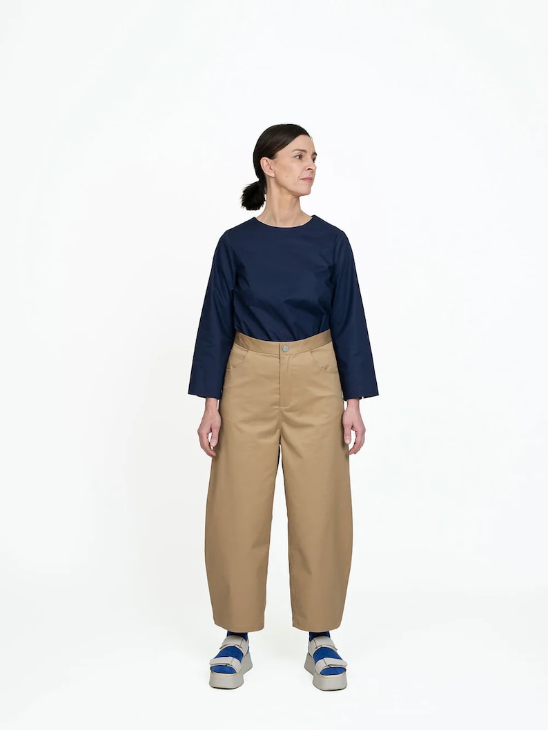 Sewing Pattern // The Assembly Line // Barrel-Leg Trousers XS-L or XL-3XL image 2