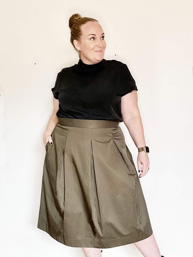 Sewing Pattern Women The Assembly Line Three Pleat Skirt XS-L or XL-3XL image 2