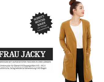 Schnittmuster - Damen - Schnittreif - Frau Jacky - Cardigan kurz und lang