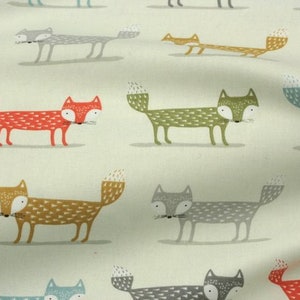 Wove fabric Cotton Interior fabric Fox Multi image 1