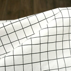 Coated fabric oilcloth cotton TPU coated check black white image 4