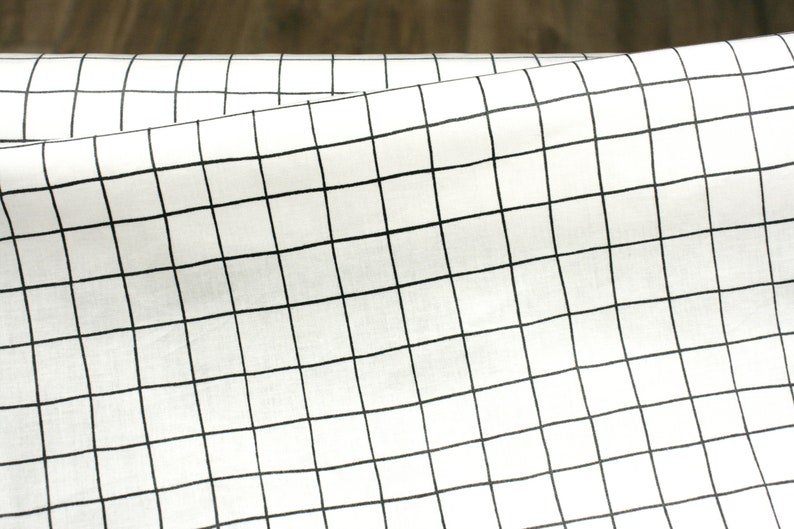 Coated fabric oilcloth cotton TPU coated check black white image 1