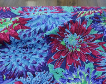 Woven fabric - Cotton - Coffee Fassett - Cactus Dahlia - Blue