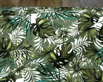 Cotton fabric with elastane // Leaves