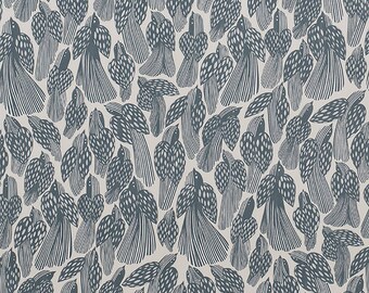 Interiorstoff - Webstoff - Baumwolle - Bird - Dusty Blue