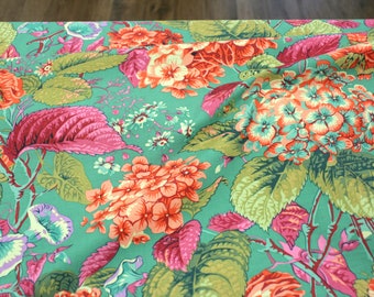 Woven fabric - Cotton - Kaffe Fassett - Rose And Hydrangea - Green