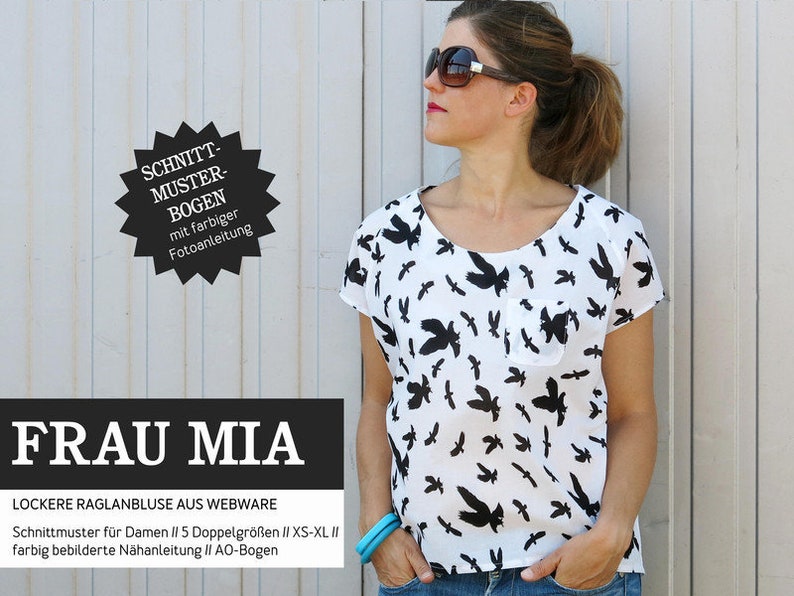 Sewing Pattern Women Schnittreif Frau Mia Raglan Blouse image 1