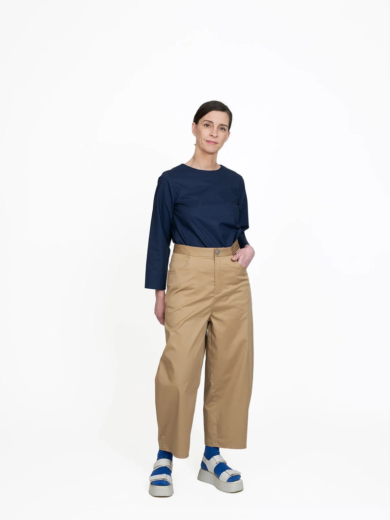 Sewing Pattern // The Assembly Line // Barrel-Leg Trousers XS-L or XL-3XL image 3