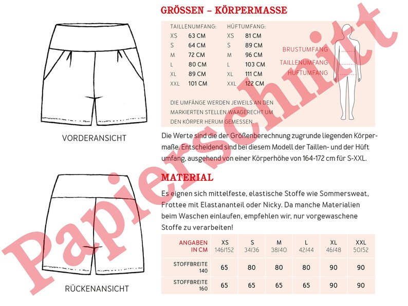 Pattern Women Cut-ready Mrs. Gesa Shorts image 9