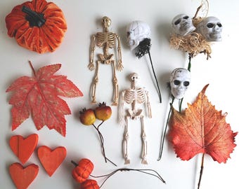Autumn Halloween craft floral diy wreath decor mix