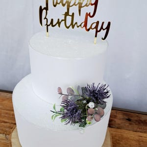 Flores artificiales de cardo escocés para pastel