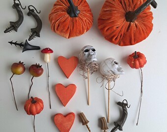 Autumn Halloween craft floral diy wreath decor mix