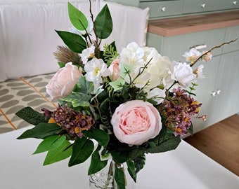 Artificial peony hand tied bouquet wedding or home