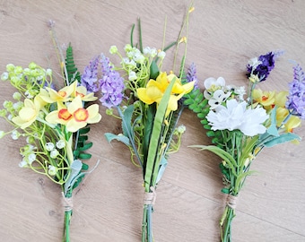 Artificial Spring Bunch – Mixed bud vase bouquet Blooms Home Decor