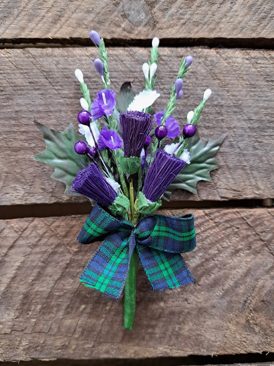 Scottish Thistle & Heather Buttonhole Etsy
