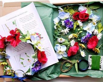 Flower crown kit Wildflower meadow artificial flowers