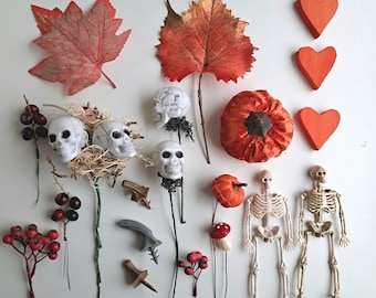 Autumn Halloween craft floral diy wreath decor mix
