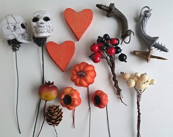 Autumn Halloween craft floral diy wreath decor mix