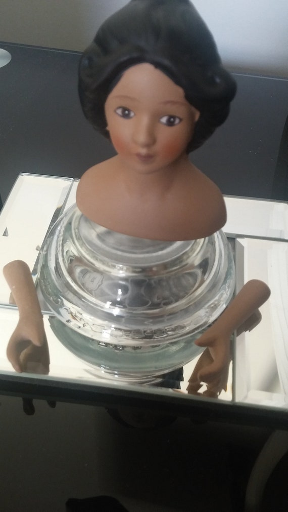 Dark Skin Porcelain Head And Hands Etsy