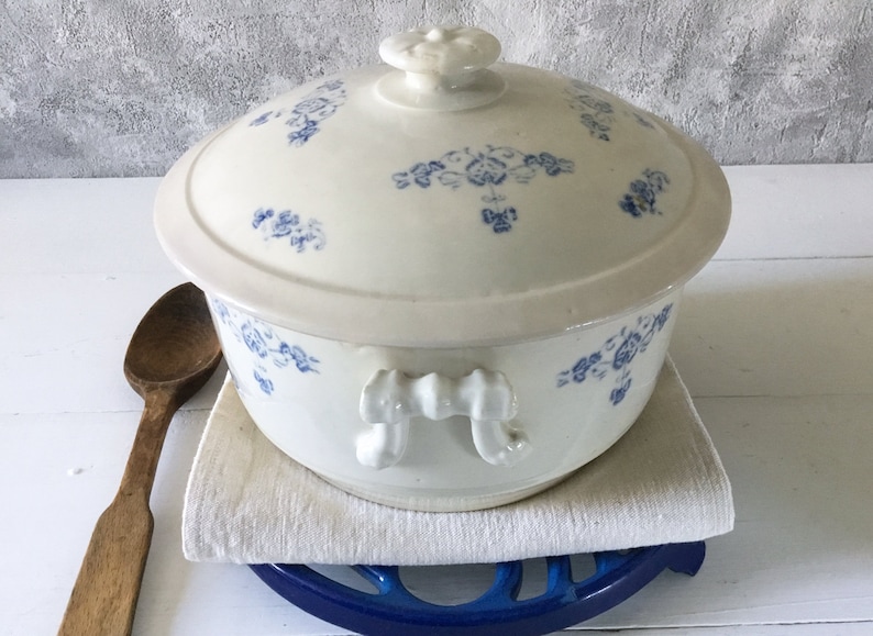 French Antique ironstone St Uze casserole French antique St Uze ironstone dishes French antique soup bowl Ironstone tureen