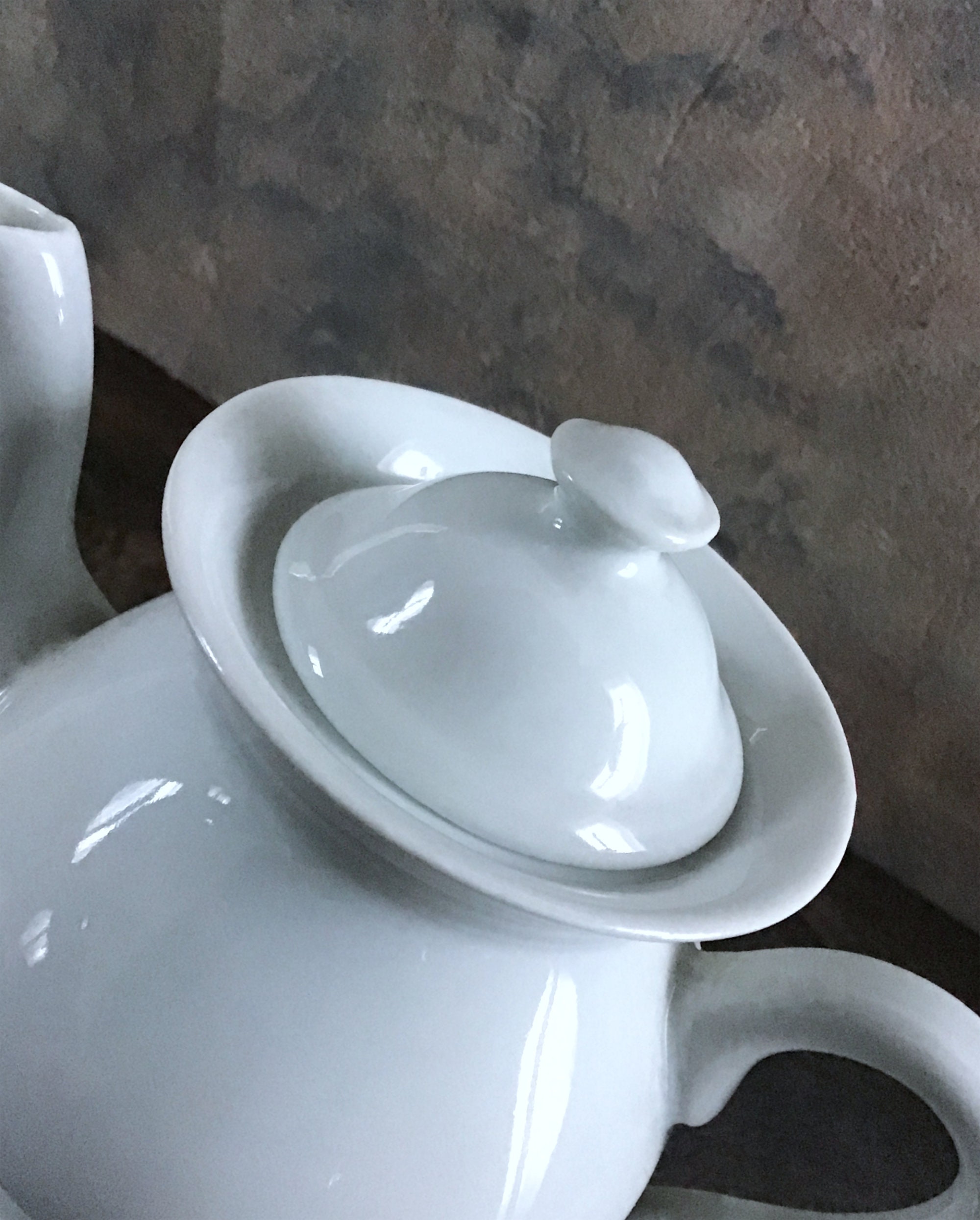 Barbotine White Teapot French Antique Teapot and Warmer Etsy