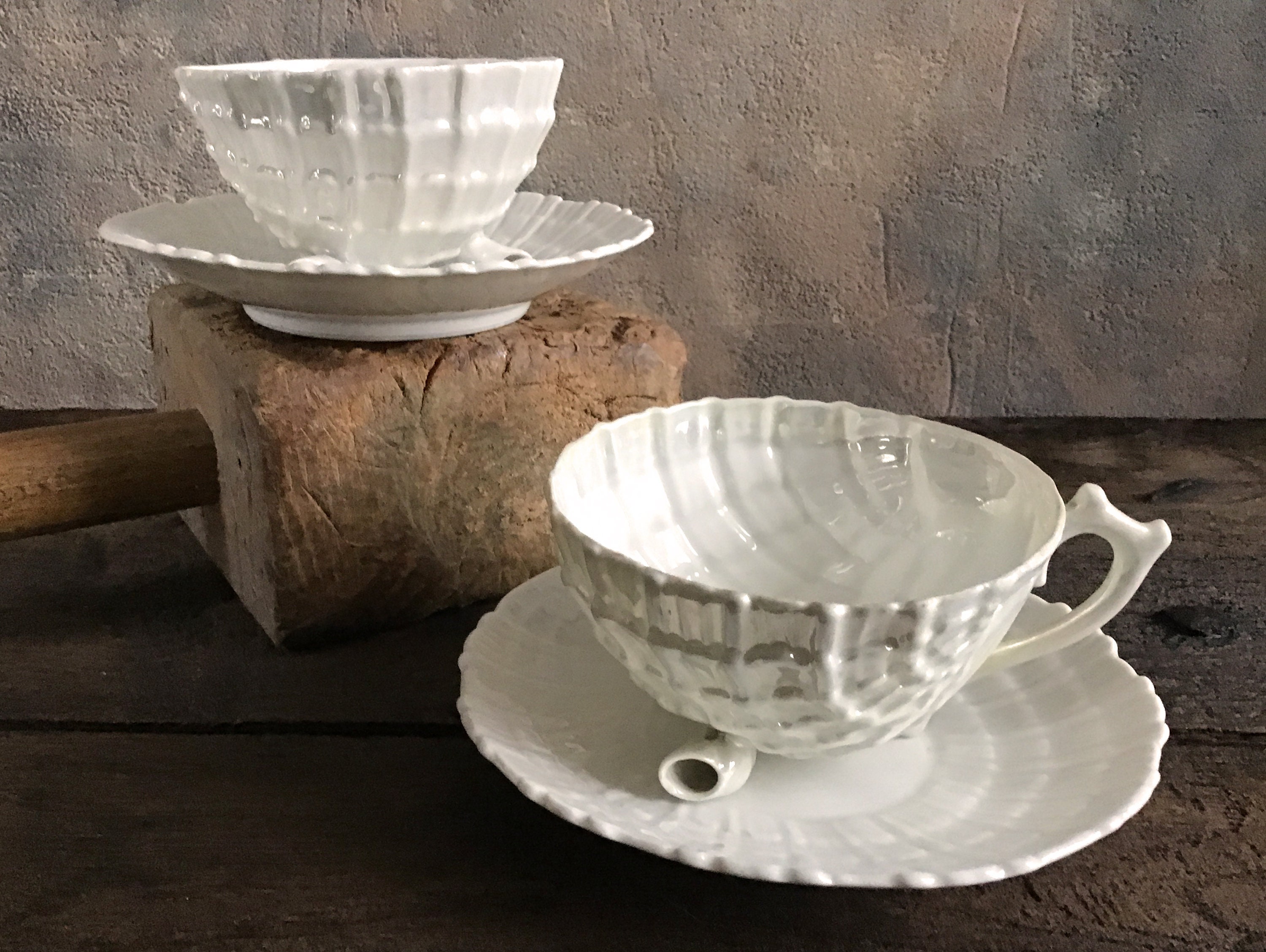 Shell Shape Tea Cup 2 Vintage German Tea Cups Shell Shape Etsy