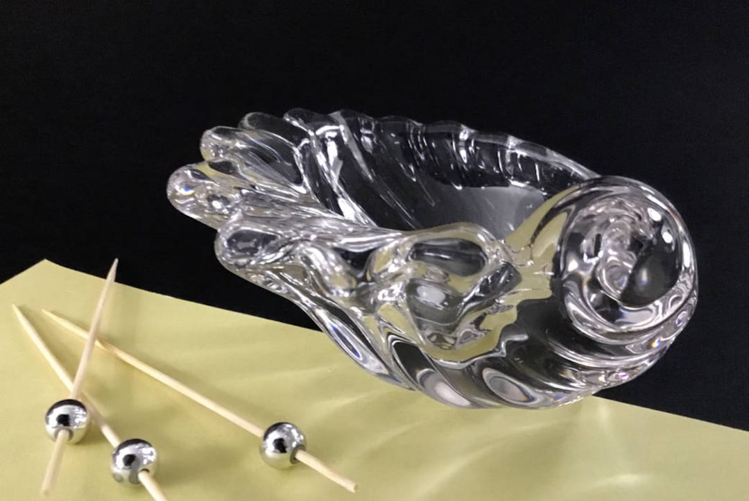 Glass Ashtray 1970s Crystal Seashell Ashtray French Vintage Etsy