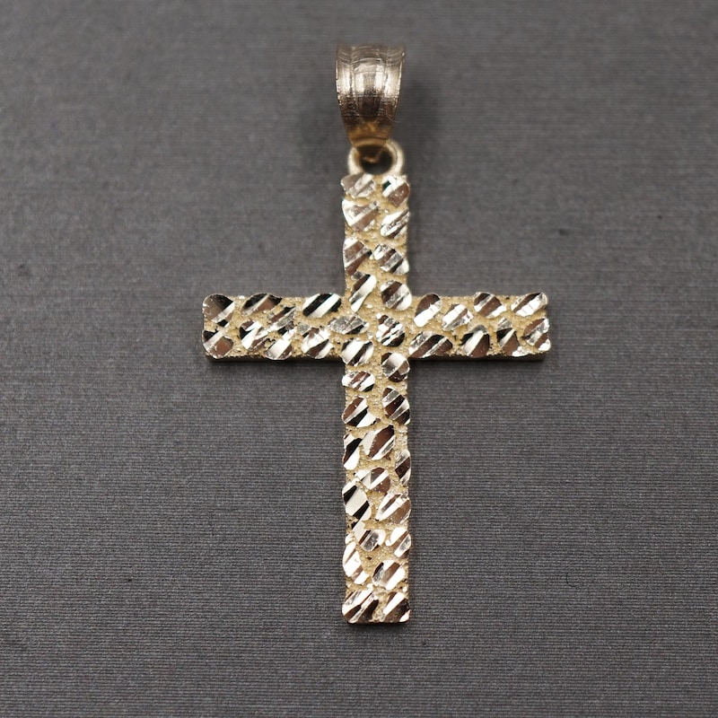10k Nugget Cross Pendant - Etsy