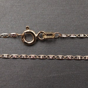 10K Solid Yellow Gold 1.5MM Tri Color Valentino Chain Necklace. 16" - 24" Men Women Children Boy Girl Baby