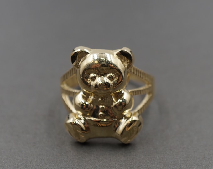 Teddy Bear Ring Gold Teddy Bear Ring Gold Bear Ring Gold Etsy