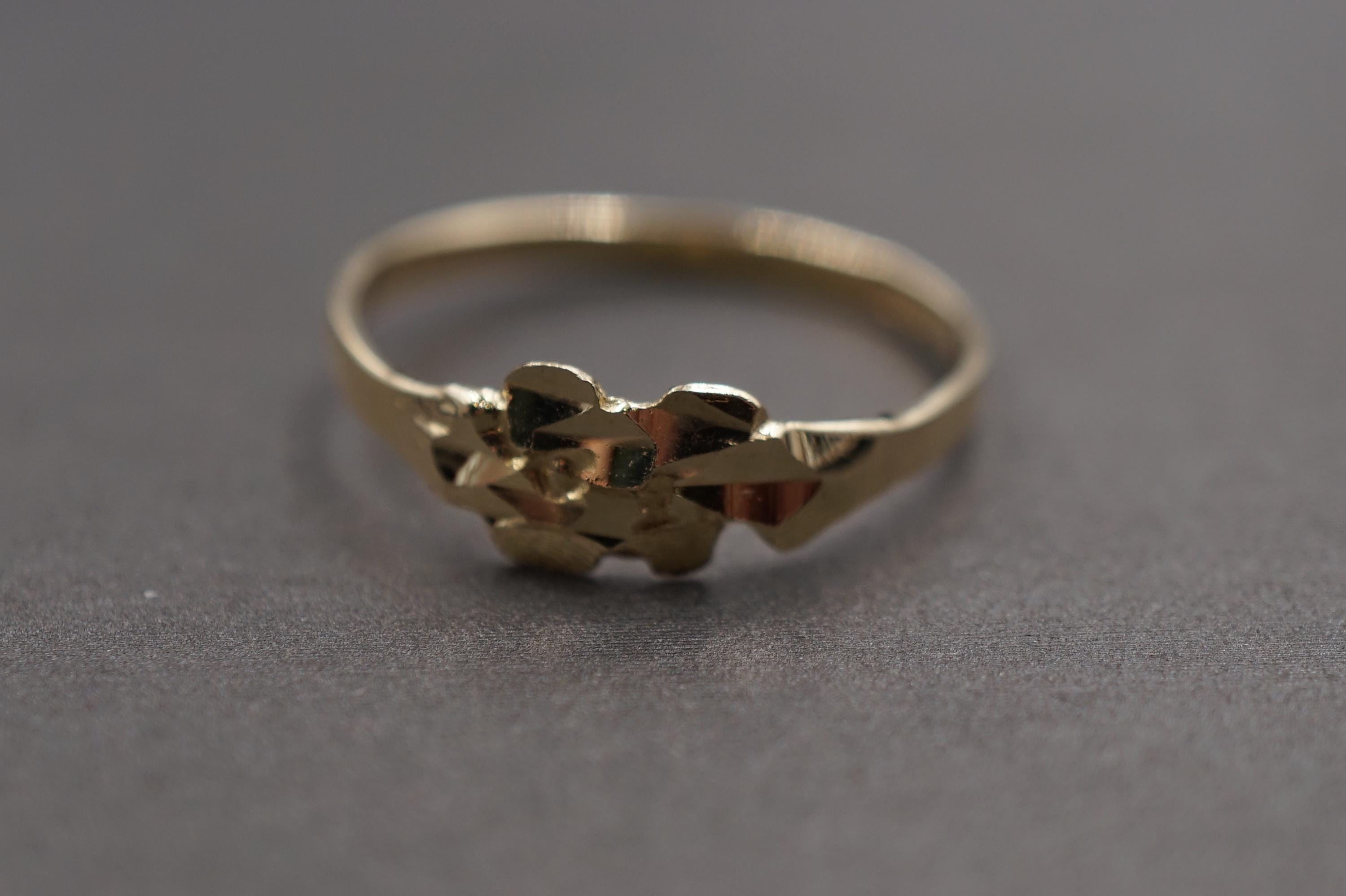 Bague Pépite La Cène Or Massif 10 Carats - Taille 11, Or Jaune, Neuf Sous Emballage