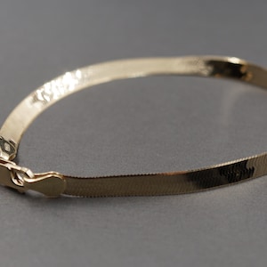 10K Solid Yellow Gold 4.6MM Herringbone Bracelet. 7&quot; , 8&quot; Men Women Kid