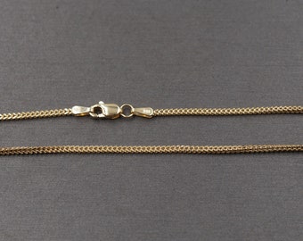 10 kt geelgouden 1,4 mm holle lichte Franco-armband van 6, 7, 8 inch. Heren Dames Kinderen Kind Jongen Meisje