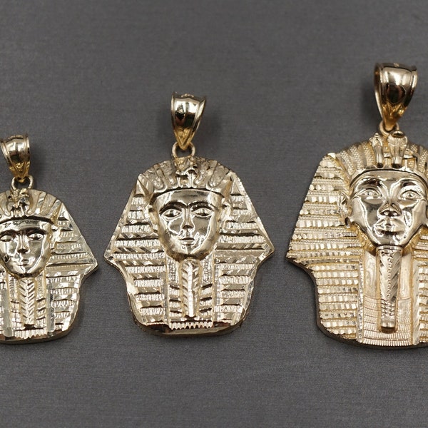 thumbnail image 2 of 14k Yellow Gold Solid 3D Egyptian King Tut Pharaoh Charm Pendant – 3.8 Grams 2 of 3