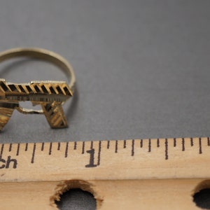 10K Solid Yellow Gold Diamond Cut UZI Gun Band Ring. 3 Sizes image 8