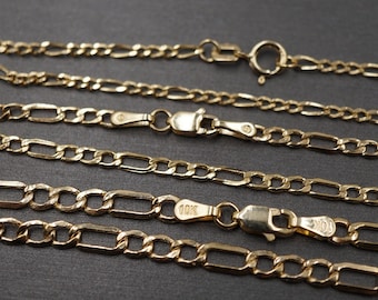 10K Yellow Gold Figaro Chain Necklace (1.8MM - 3.5MM)