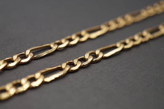 10k フィガロチェーンネックレス 10Kイエローゴールド フィガロチェーンネックレス - 4.2 MM - Etsy 日本