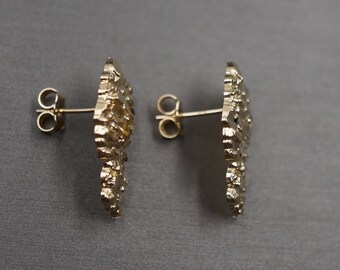 10K Solid Gelbgold Diamant Schnitt Nugget Ohrstecker Herren Damen Kinder 3 Größen