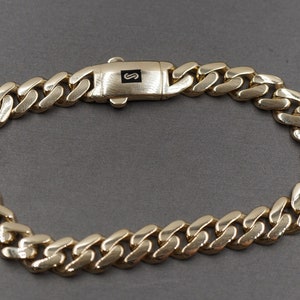 10K Yellow Gold 9.2MM Hollow Monaco Classic Cuban Curb Link 8&quot; Bracelet. Men Women