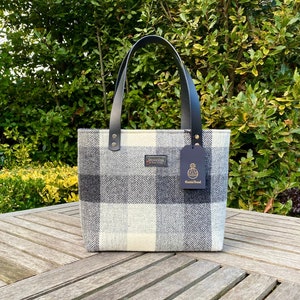 Grey and Cream Harris Tweed Handbag